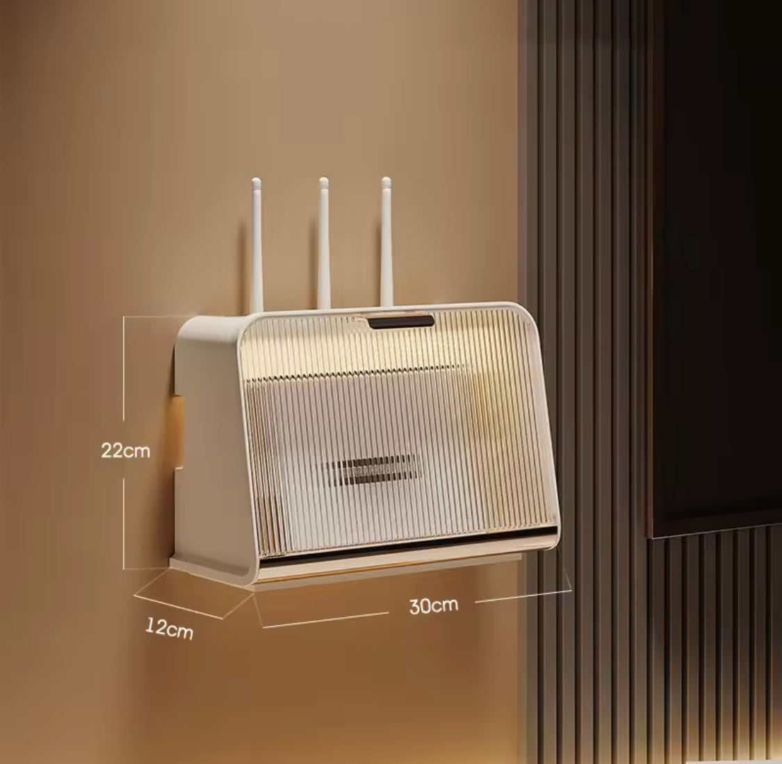 Luxury Wifi Cabinet Storage Box, Wall Mounted Router Storage Box, WiFi Device Storage Rack with Heat Dissipation