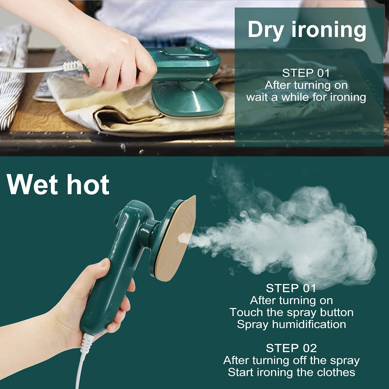 Portable Handheld Mini Steam Iron.