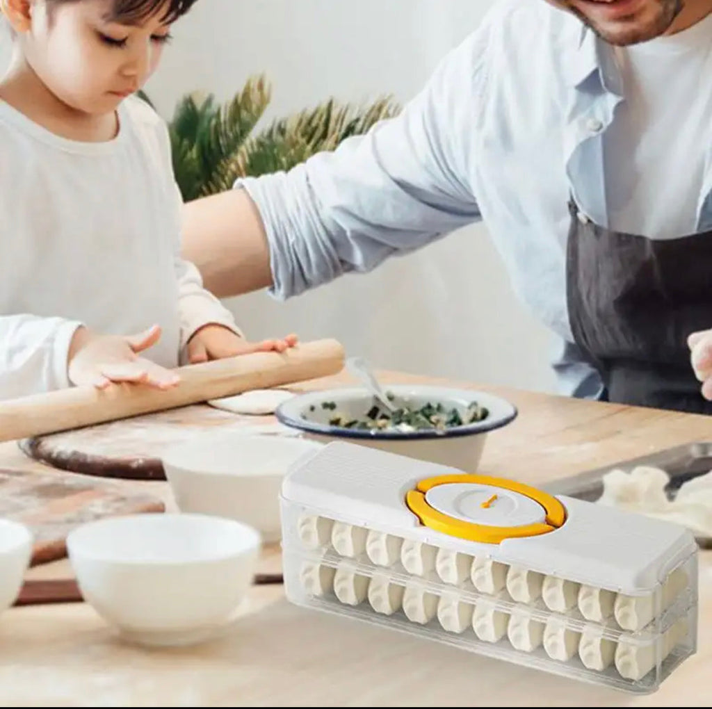 Two Layer Dumpling Storage Box, Portable Dumpling Organizer, Refrigerator Dumpling Box