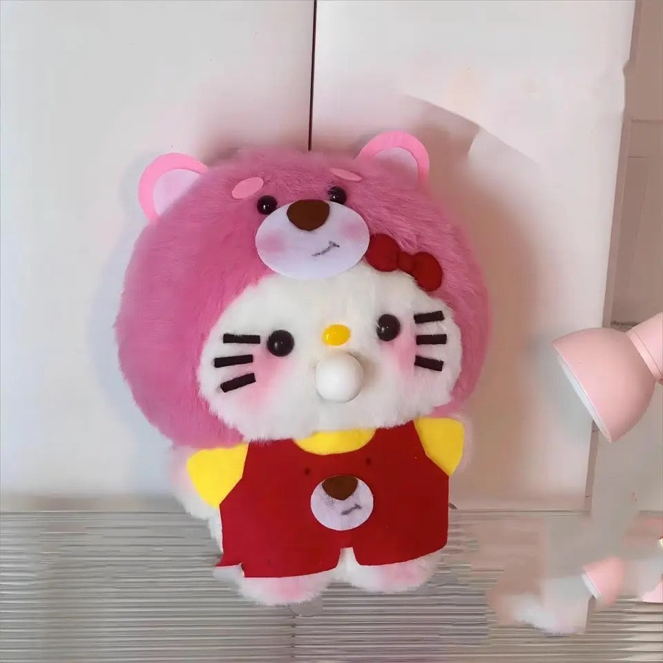 Animal Plush Toy, DIY Squeak Spit Bubbles Patrick Pendant, Cute Cartoon Animal Key Holder, Stuffed Hand Toys