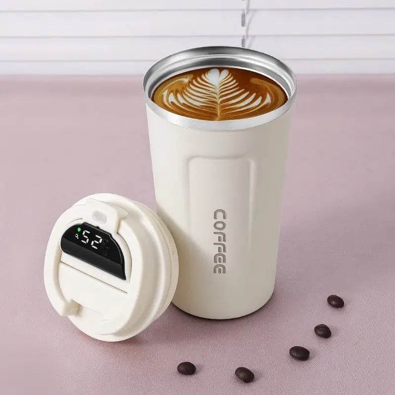 Portable Travel Coffee Mug, Smart Digital Coffee Mug, Temperature Display Coffee Mug, Portable Tumbler Thermos Cup,Car Thermos Coffee Mug Travel Mug with Leak-proof Lid for Coffee, Tea, Cold Beverage, Ice Drinks, Travel Thermal Bottle