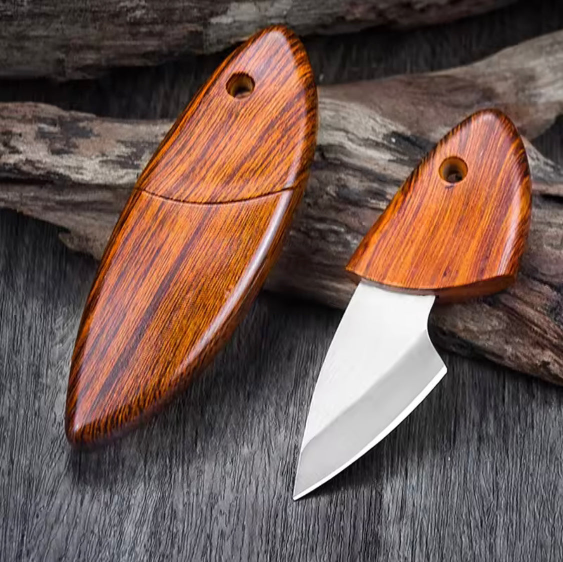 Wooden Handle Pocket Knife, Portable Mini Fruit Knife, Mini Knife Hand Forge Blade, Multifunctional Camping Hunting Knife