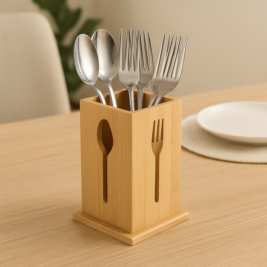 Bamboo Cutlery Holder