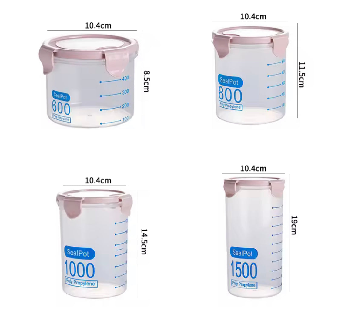 Plastic Transparent Airtight Jar, Transparent Plastic Cereal Cans, Kitchen Multigrain Sealed Jars, Refrigerator Storage Organizer