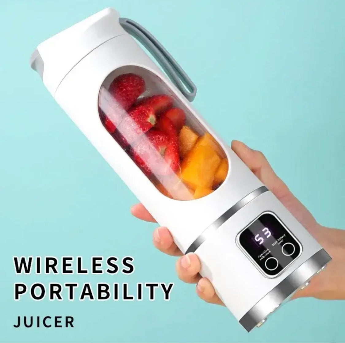 450ml Rechargeable Fruit Juicer, Portable Blender for Shakes, Mini Portable Electric Juicer