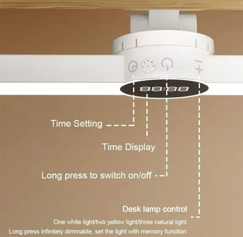 Rechargeable LED Desk Lamp,  Magnetic Stepless Hanging  Clock Table Lamp, Cabinet Closet Bedroom Desk Night Light