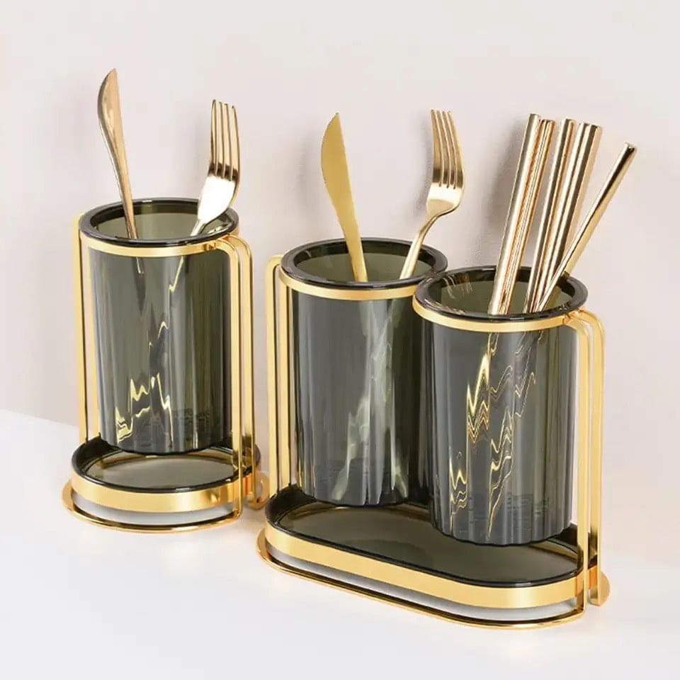 Round Tube Cutlery Holder, Luxury Kitchen Chopsticks Basket.