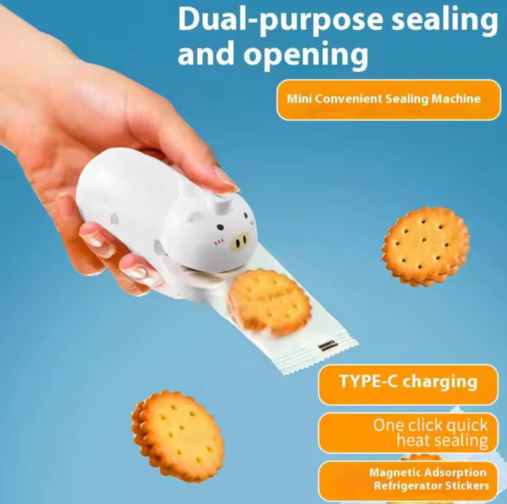 Magnetic Rechargeable Sealing Machine, Portable Airtight Bag Sealer, Handheld Plastic Bag Heat Sealer, Mini Bag Sealer With Built In Cutter