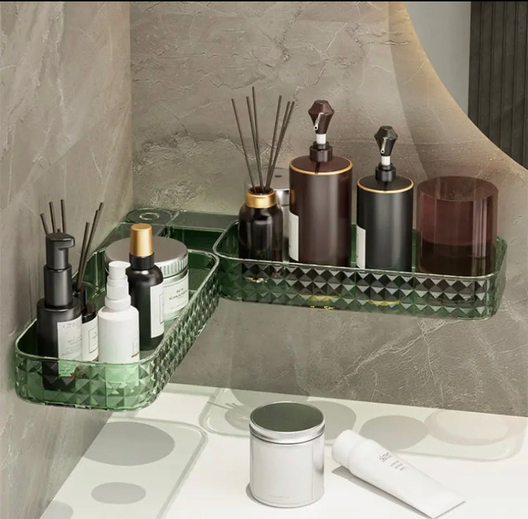 Multifunctional Bathroom Corner Shelf, Wall Mounted Bathroom Storage Organizer, New Foldable Design Bathroom Rack