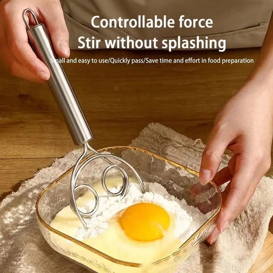 Flour Mixer, Manual Non Stick Cream Beater, Danish Bread Dough Hand Mixer, Dough Whisk Mixer, Kitchen Baking Blender Tool, Durable Handheld Food Blender For Cooking