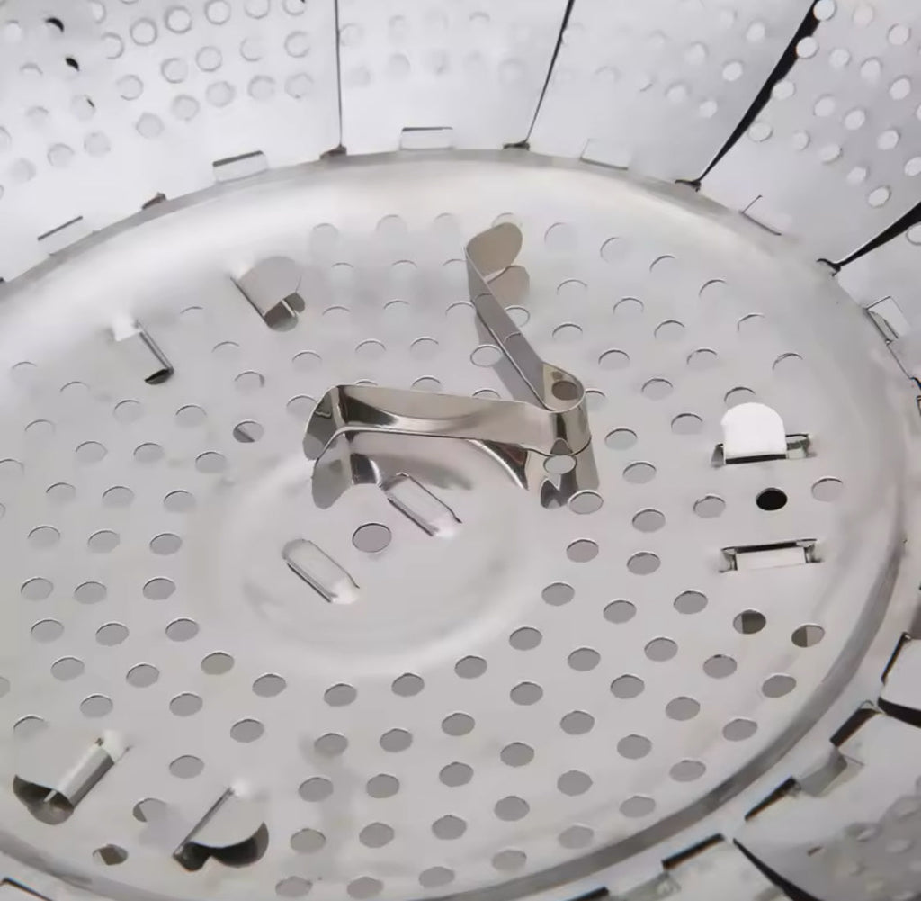 Multifunctional Stainless Cooking Steamer, Foldable Kitchen Steamer Plate, Anti-Scald Steamer Basket, Deep Fryer Pot Strainer