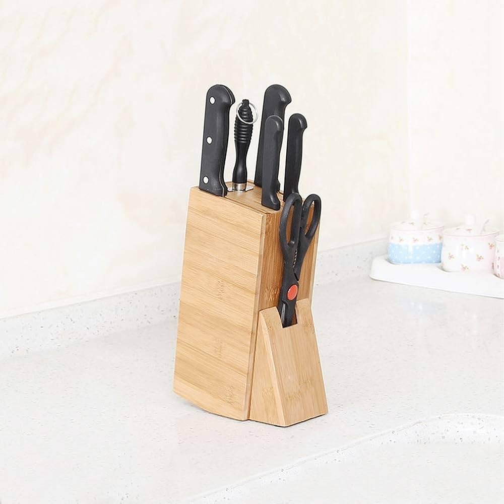 8pcs Kitchen Pine Knives Set With Wooden Holder, Kitchen Drawer Utensils Holder, Wooden Knife Organizer Case