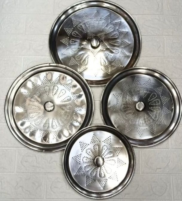 Stainless Steel Top Cover, Pot Tope Strainer Lid, Perforated Pots Pans Cover, Dekchi Pot Cover, Kitchen Cookware Cover Lid