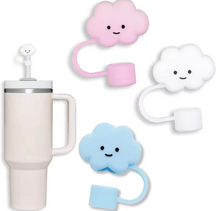 Set Of 3 Silicone Straw Topper, Dust Proof Tumbler Straw Cover, Reusable Straw Tips, Straw Cup Accessories