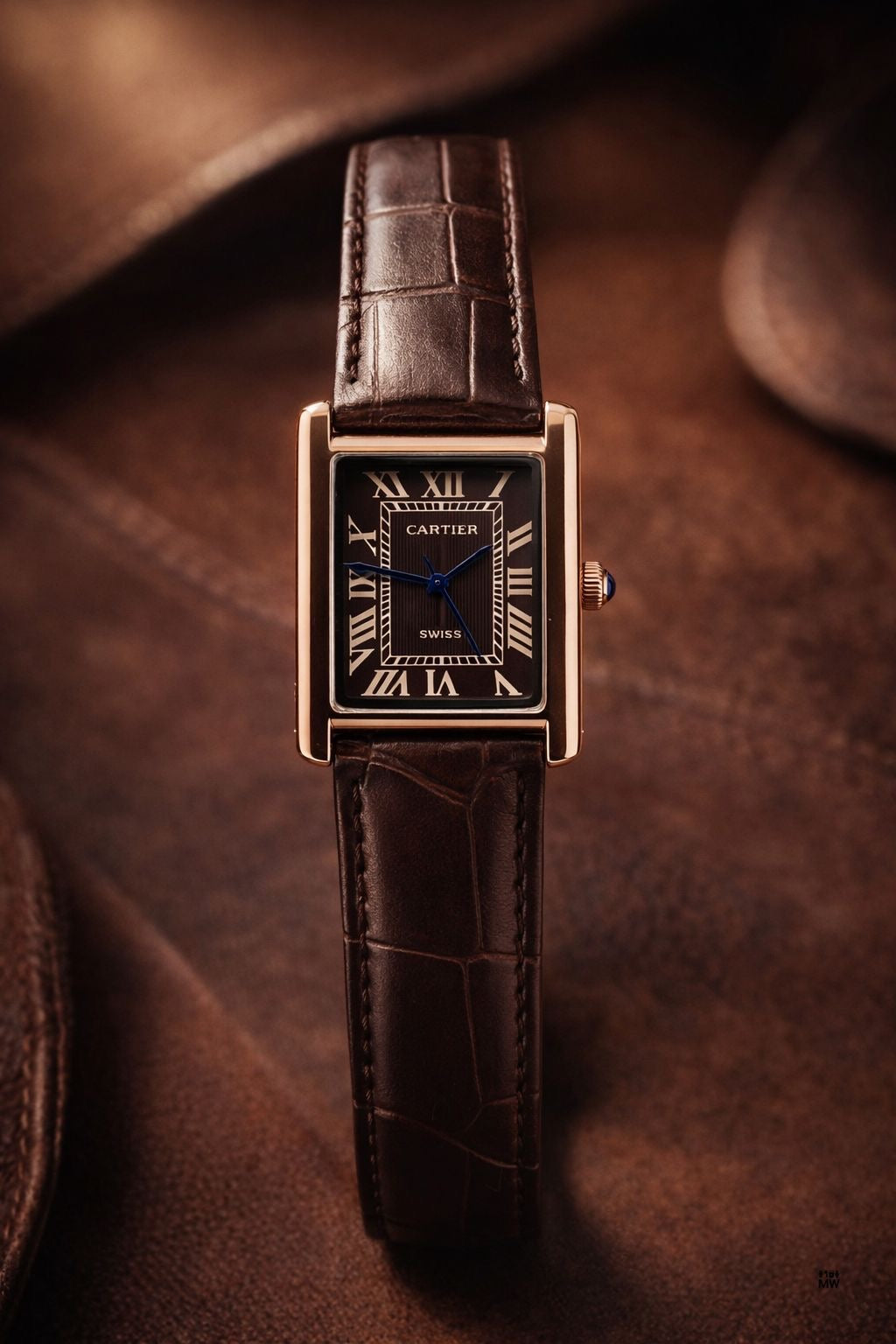 Cartier Tank Old Money Style Watch - Brown