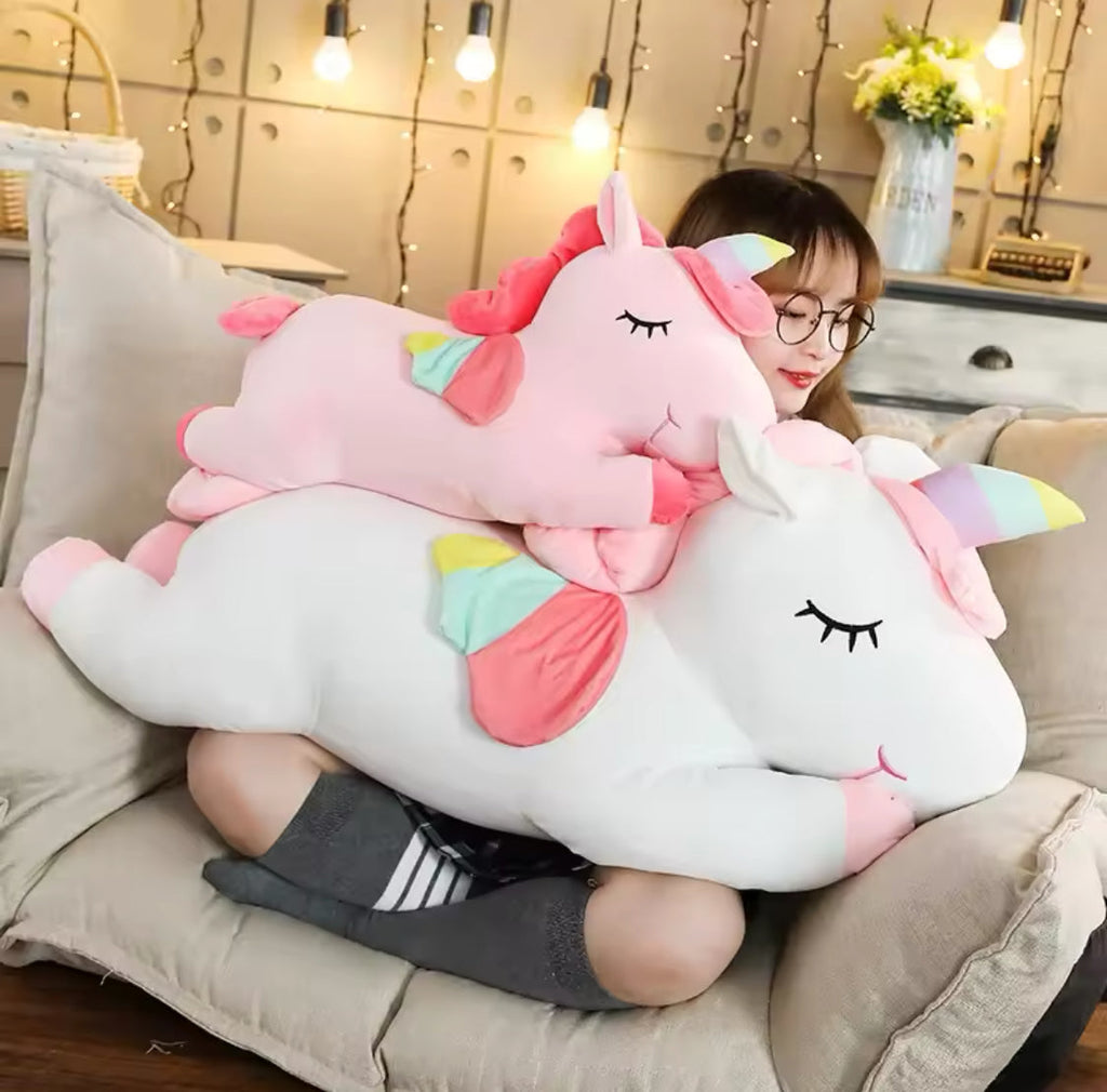 Kawaii Kids Unicorn Plush Toy, Soft Stuffed Unicorn Animal Doll, Lovely Unicorn Sleeping Pillow