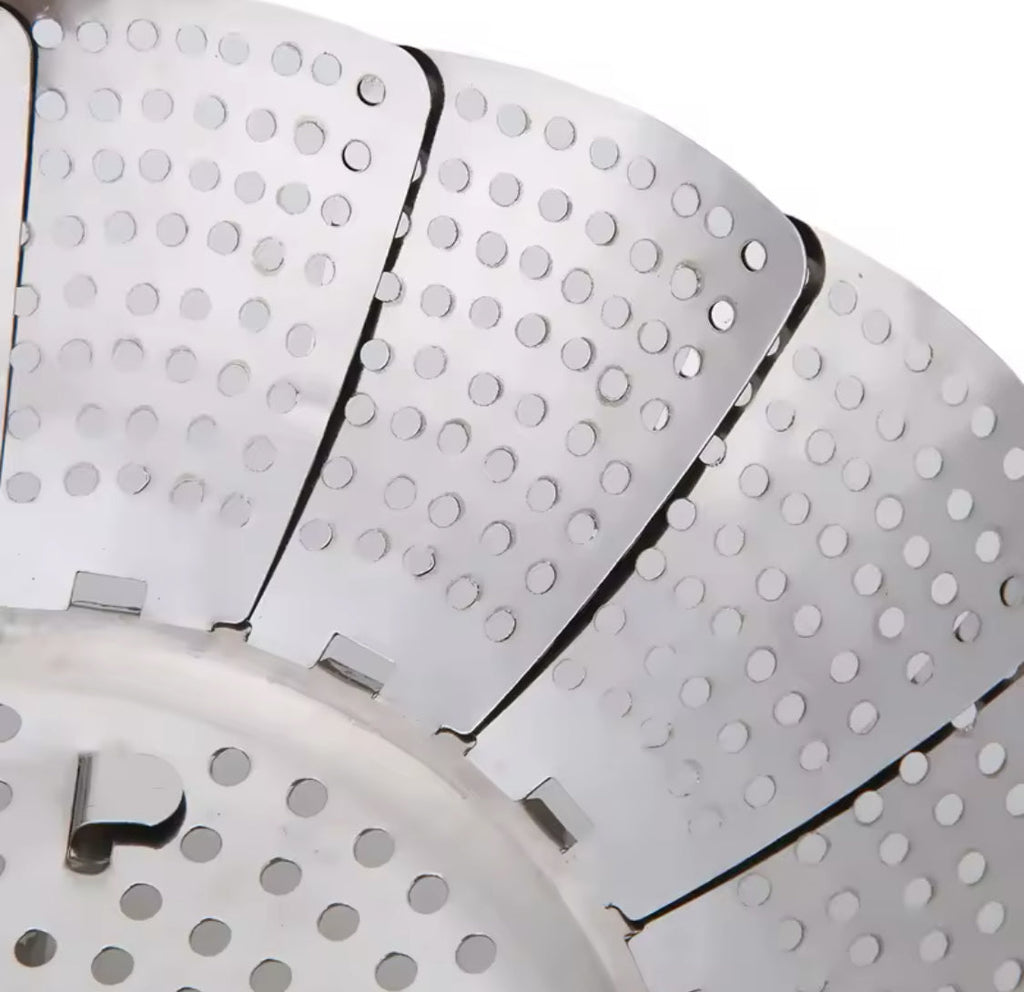 Multifunctional Stainless Cooking Steamer, Foldable Kitchen Steamer Plate, Anti-Scald Steamer Basket, Deep Fryer Pot Strainer