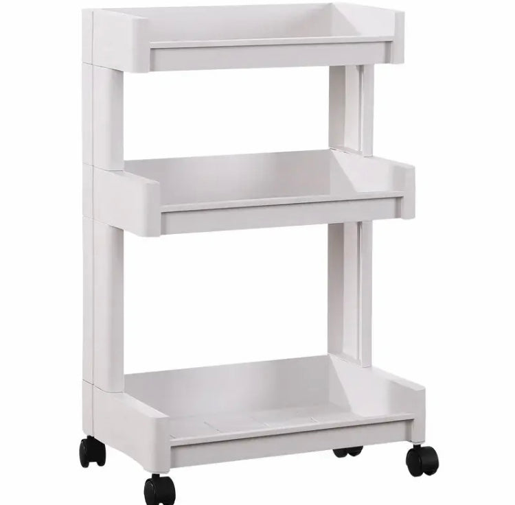 Multilayer Plastic Bathroom Trolley, Portable Universal Wheel Bathroom Shelf, Bathroom Storage Rack