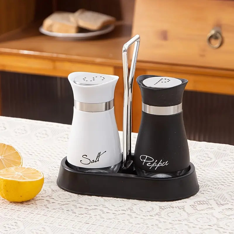 Refillable Salt And Pepper Set, Kitchen Glass Salt And Pepper Dispenser, Salt And Pepper Seasoning With Stand