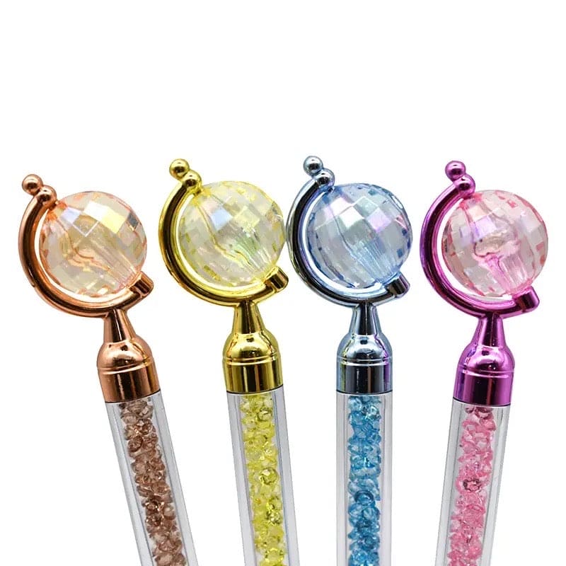 Novelty Globe Pen, Tellurion Shape Pens Earth Pen, Crystal Globe Glitter Topper Pen, Twistable Ballpoint Pen, Crystal Quicksand Pen