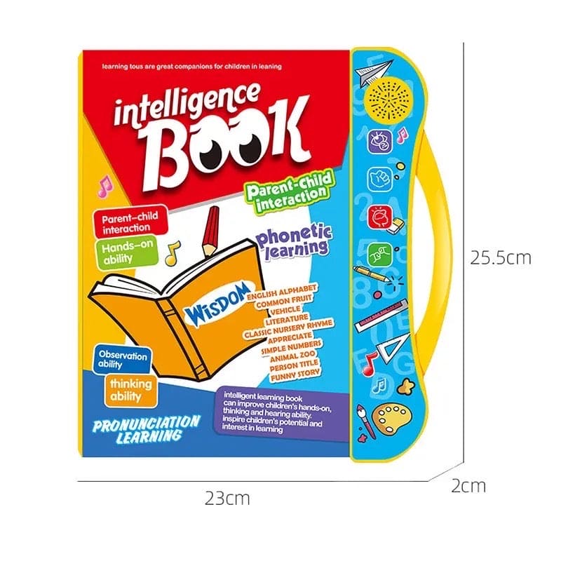 Kids Intelligence Book, English Learning Computer Machine, Kids Study Voice Electronic Book, Smart Baby Language E Book, Kids Intelligence Book Sound Book for Children, English Letters & Words Learning Book, Fun Educational Toys
