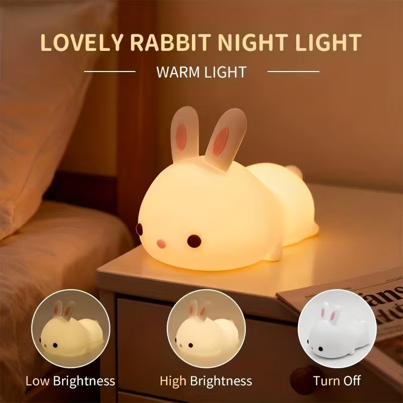 Cute Bunny Silicone Touch Night Light.