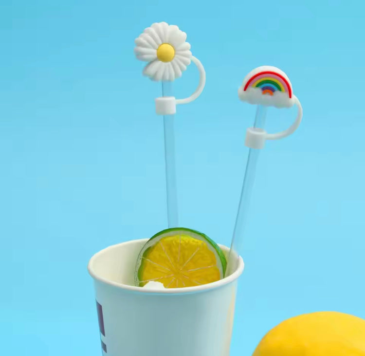 Set Of 3 Silicone Straw Topper, Dust Proof Tumbler Straw Cover, Reusable Straw Tips, Straw Cup Accessories