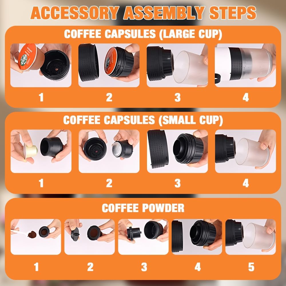 PORTABLE ESPRESSO MAKER – BARISTA COFFEE ANYWHERE! USB-C SELF-HEATING ESPRESSO MAKER
