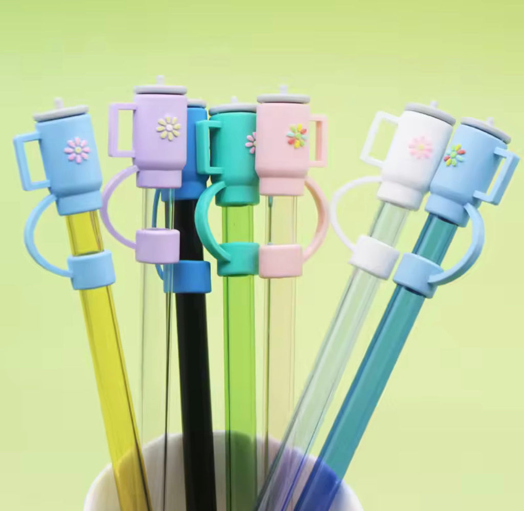 Set Of 3 Silicone Straw Topper, Dust Proof Tumbler Straw Cover, Reusable Straw Tips, Straw Cup Accessories