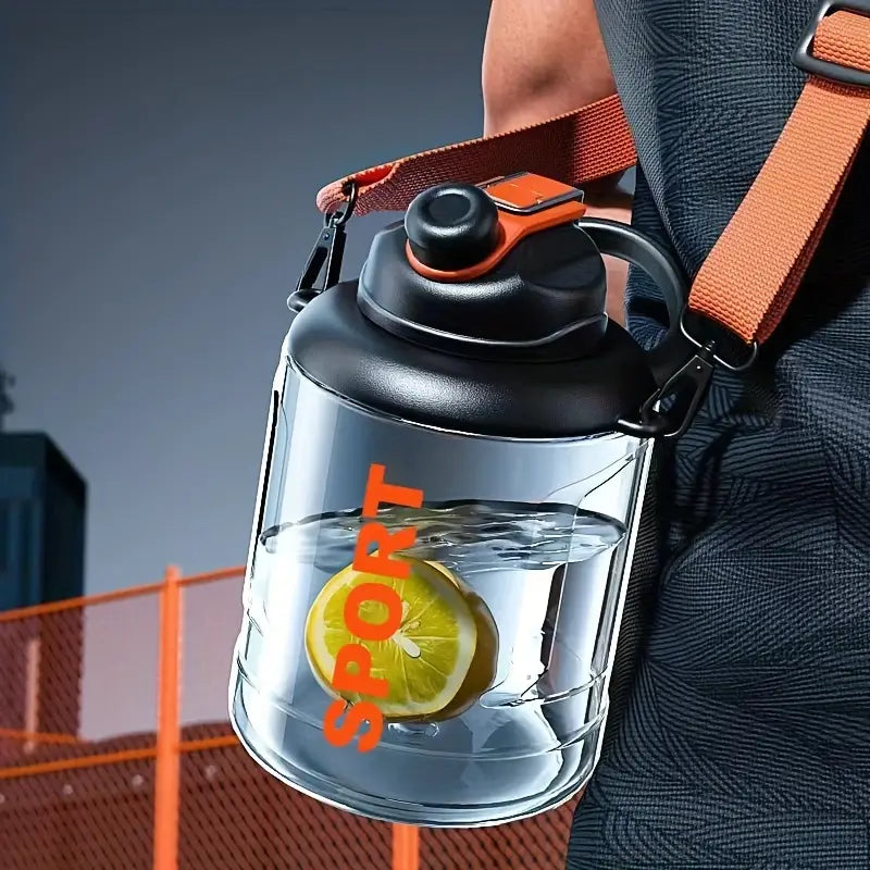 Transparent Big Belly Water Bottle, 2500ml Sports Fitness Water Bottle, Portable Anti Fall Water Barrel, Portable Fitness Jug, Sport Gym Drinking Tumbler