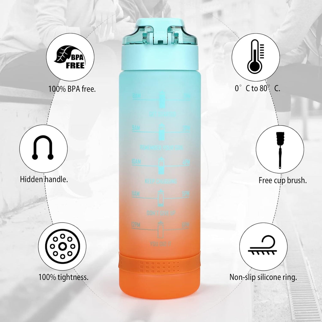 1L PH Water Bottle, Portable Gym Fitness Durable Sport Drinking Bottle, Unbreakable Water Bottle, Recyclable Plastic Drinking Bottle, Large Capacity Water Dispenser Bottle