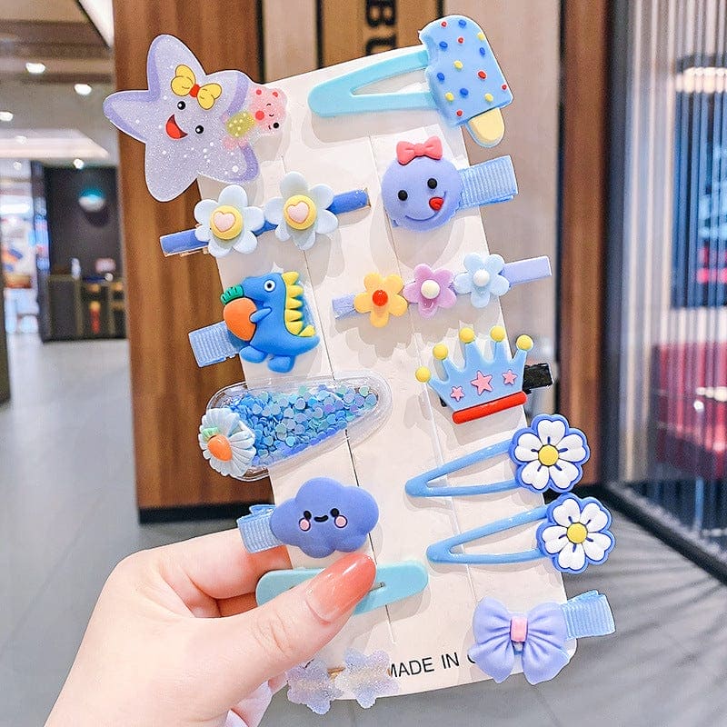 Set Of 14 Baby Hair Clips Card, Creative Sweet Kid Side Tassels Clips, Tiny Hair Clips for Baby Girls, Princess Decorative Hair Accessories