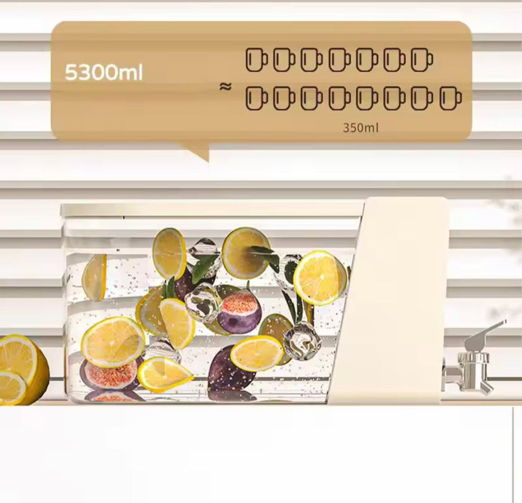 5.3L Refrigerator Drink Dispenser, Leakproof Beverage Drink Container, Large Capacity Refrigerator Kettle