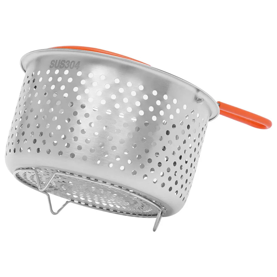 Stainless Steel Cooking Steamer With Handle, Kitchen Pot Pressure Cooker, Anti-scald Steamer Basket, Multifunctional Fruit Vegetable Washing Basket, Deep Fryer Pot Strainer