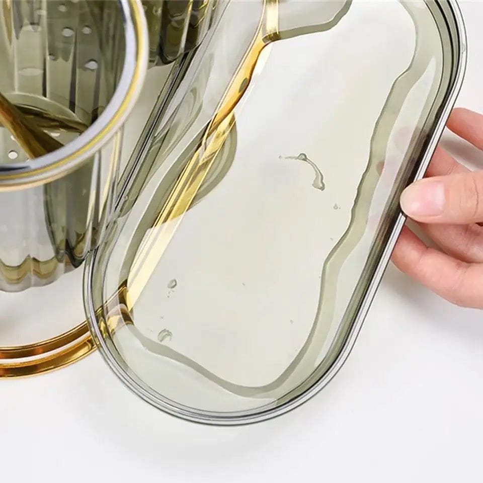 Round Tube Cutlery Holder, Luxury Kitchen Chopsticks Basket.