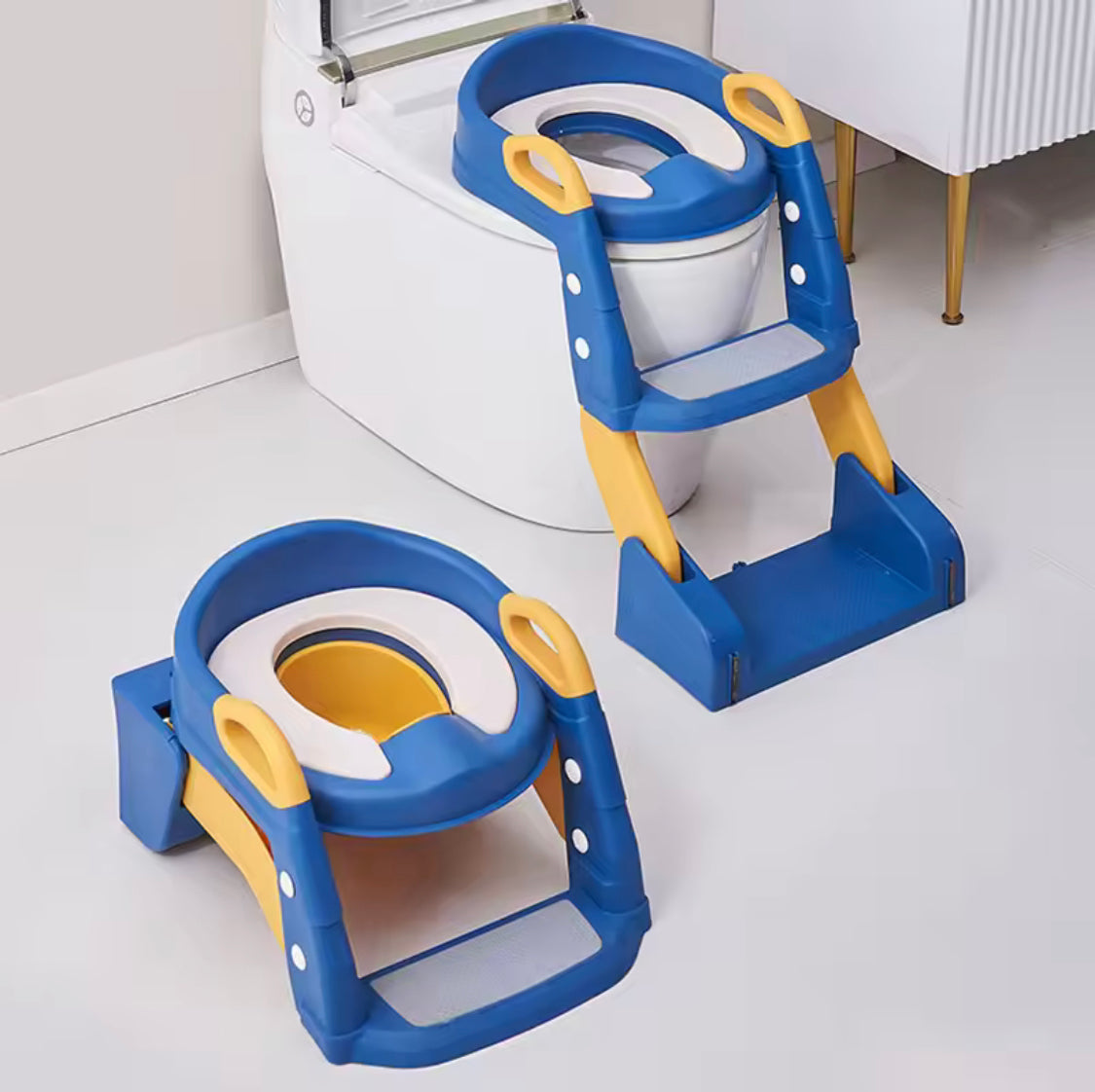 2 In 1 Portable Toilet Seat, Foldable Toilet Training Seat, Portable Kids Upgraded Step Toilet Seat