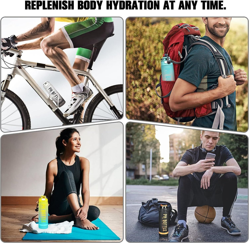 1L PH Water Bottle, Portable Gym Fitness Durable Sport Drinking Bottle, Unbreakable Water Bottle, Recyclable Plastic Drinking Bottle, Large Capacity Water Dispenser Bottle