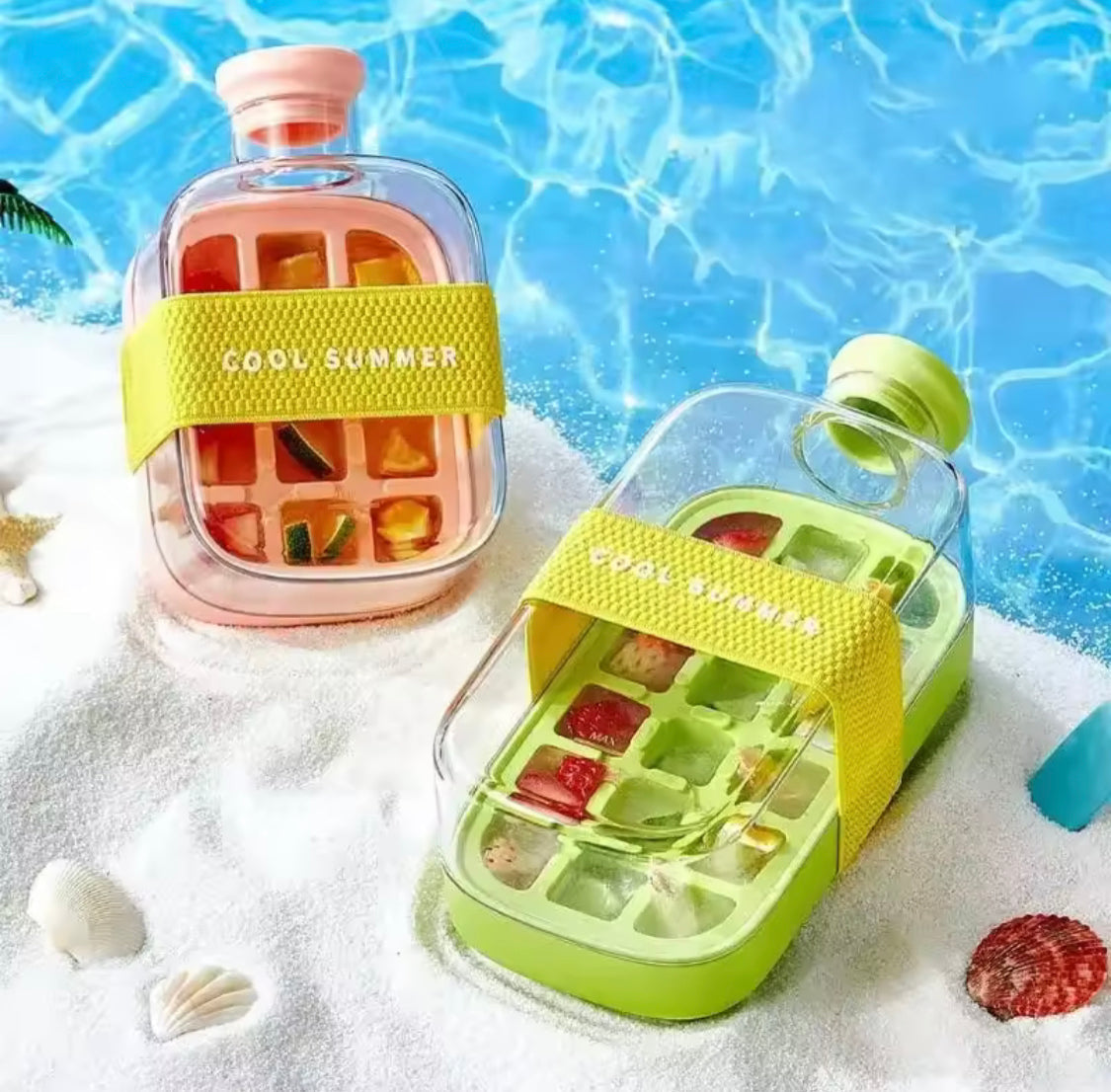 2 In 1 Ice Maker Ice Cube Bottle, Portable Ice Maker Kettle, Ice Mold Cooler Cup, Outdoor Fitness Drink Bottle