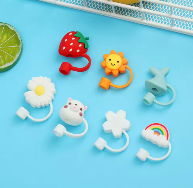 Set Of 3 Silicone Straw Topper, Dust Proof Tumbler Straw Cover, Reusable Straw Tips, Straw Cup Accessories