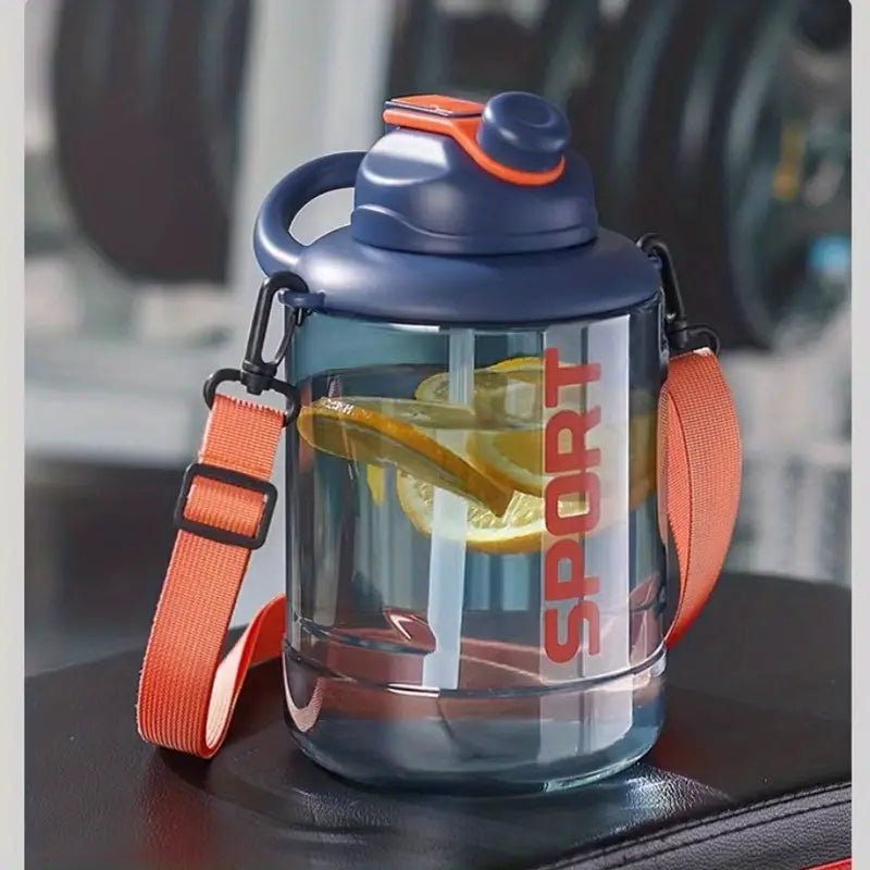 Transparent Big Belly Water Bottle, 2500ml Sports Fitness Water Bottle, Portable Anti Fall Water Barrel, Portable Fitness Jug, Sport Gym Drinking Tumbler