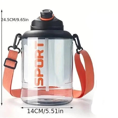 Transparent Big Belly Water Bottle, 2500ml Sports Fitness Water Bottle, Portable Anti Fall Water Barrel, Portable Fitness Jug, Sport Gym Drinking Tumbler