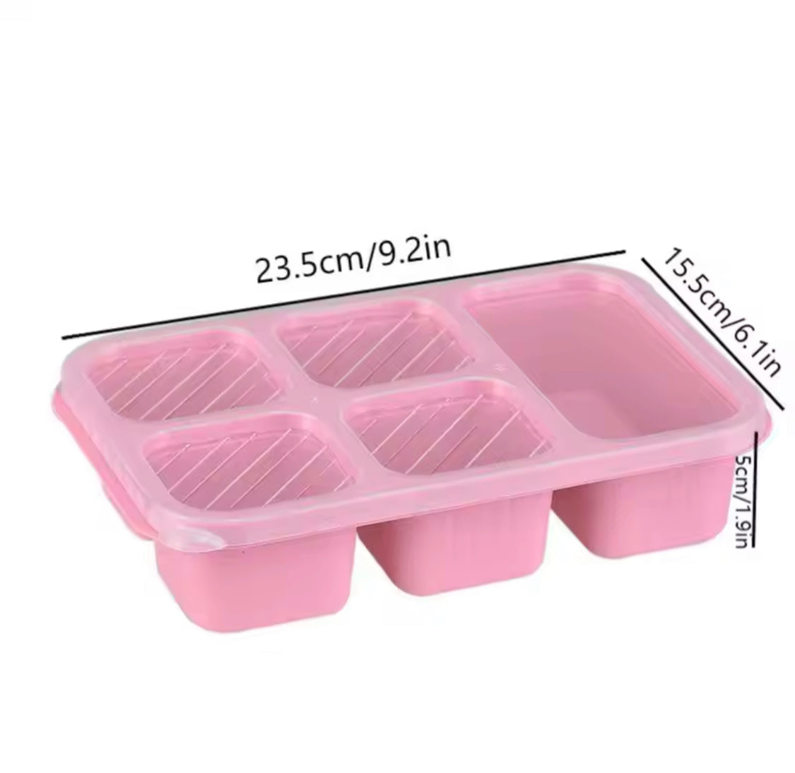 5 Compartment Lunch Box With Transparent Lid, Heat Resistant Leak Proof Fruit Box, Durable Bento Lunch Box, Meal Prep Organizer