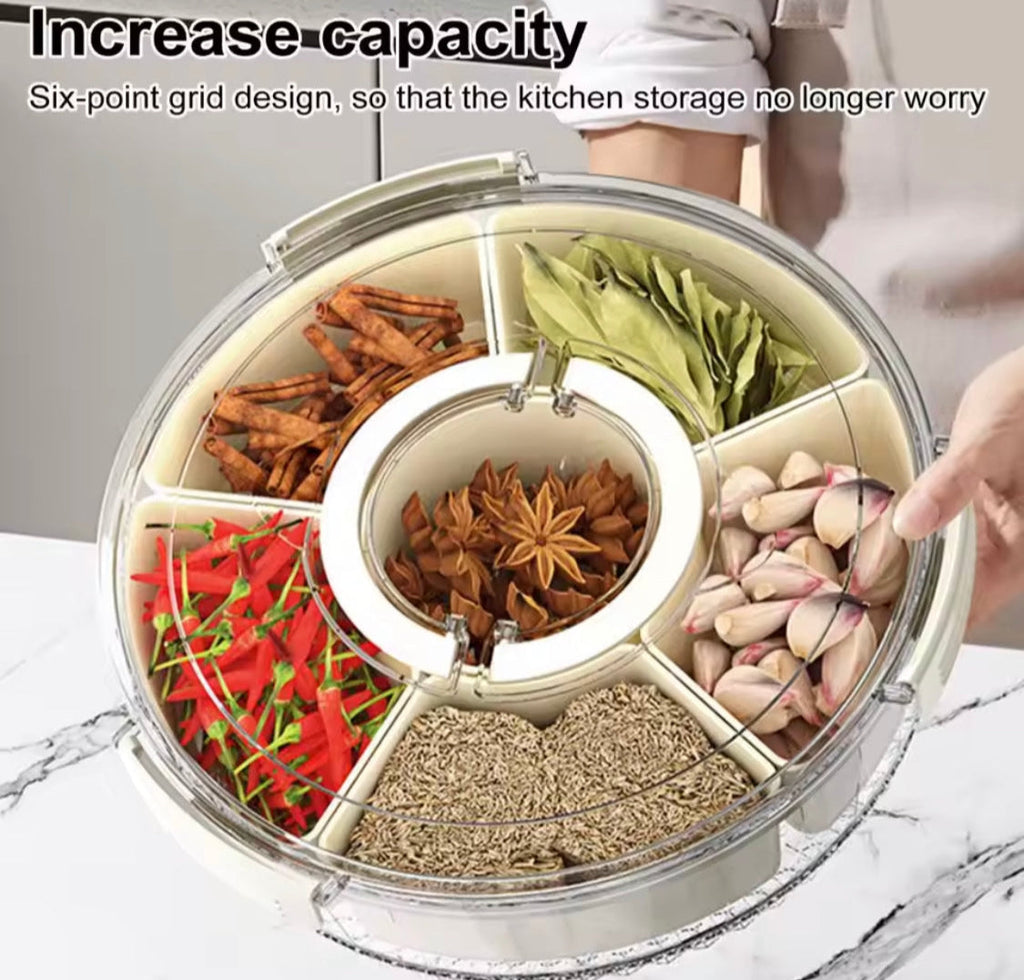 Multi Grids Seasoning Storage Box, Transparent Divided Serving Tray With Lid, Fruits Nuts Candy Spice Storage Box, Snack Container