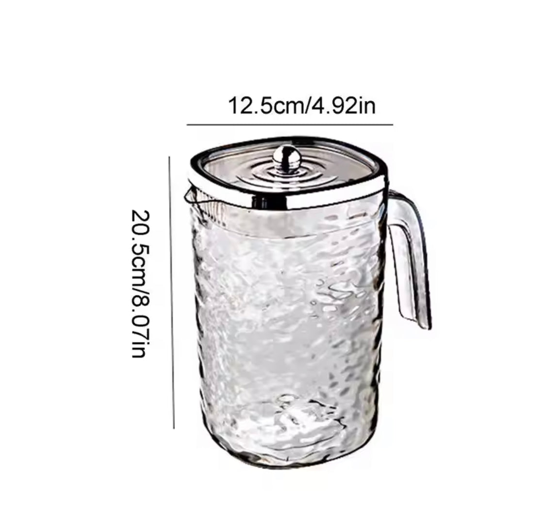 Glass Pitcher With Lid, Heat Resistant Juice Containers, Transparent Glass Water Jug