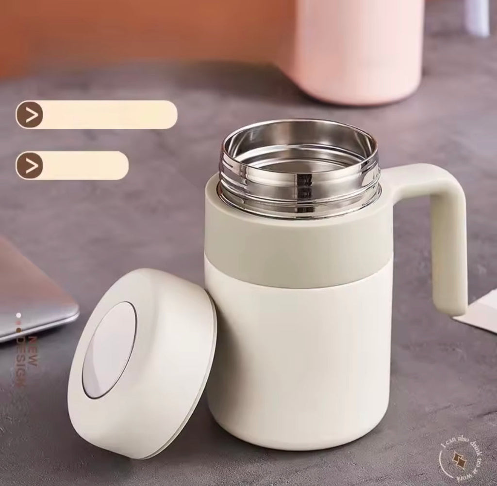 500ml Coffee Mug With Handle, Stainless Steel Drinking Cup With Handle, Double Wall Insulated Cup