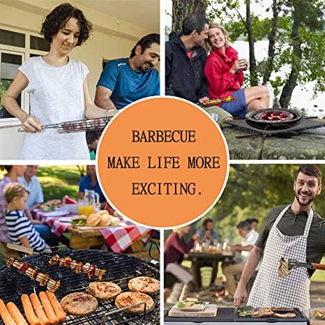 Portable BBQ Grilling Basket, Stainless Steel Nonstick Barbecue Grill Basket, Wooden Handle Barbecue Grill Basket, Barbecue Grill Mesh Rack, Coating Clamp Holder, Barbecue Picnic Camping Tools, Reusable Anti Corrosion Wooden Handle Barbecue Tool