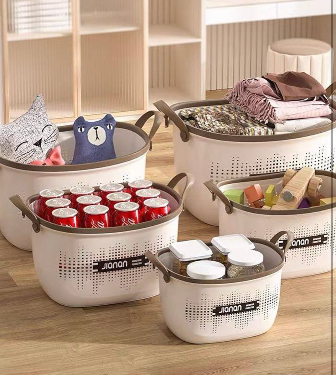 3pcs Multipurpose Storage Basket, Closet Organization Container Basket, Toiletries Storage Basket