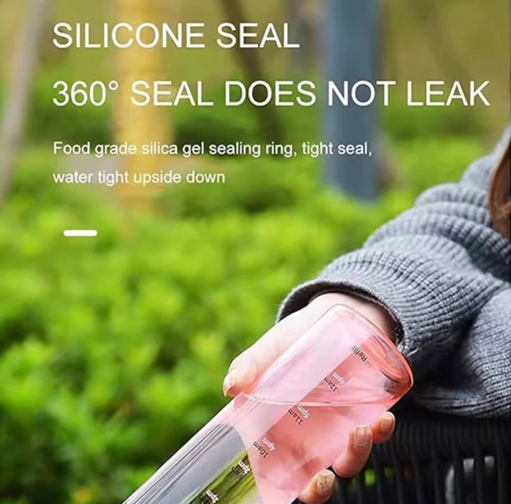 Creative Plastic Water Bottle With Time Scale, Large Capacity Leakproof Water Bottle, Gym Sports Water Bottles