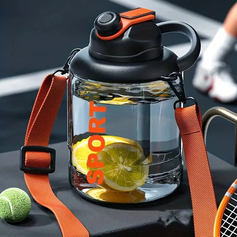 Transparent Big Belly Water Bottle, 2500ml Sports Fitness Water Bottle, Portable Anti Fall Water Barrel, Portable Fitness Jug, Sport Gym Drinking Tumbler