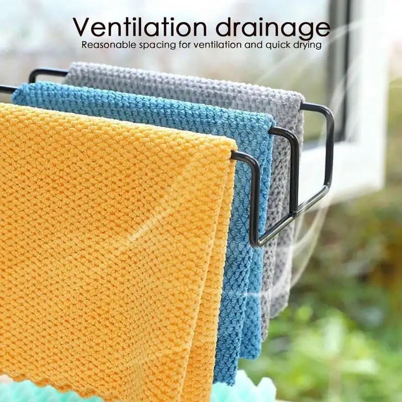 Iron Dishcloth Storage Rack, Creative Fabric Kitchen Rack, Wall Mounted Iron Shelf, Countertop Multifunctional Towel Rack, Wrought Iron Rag Basket, Sink Sponge Drain Rack